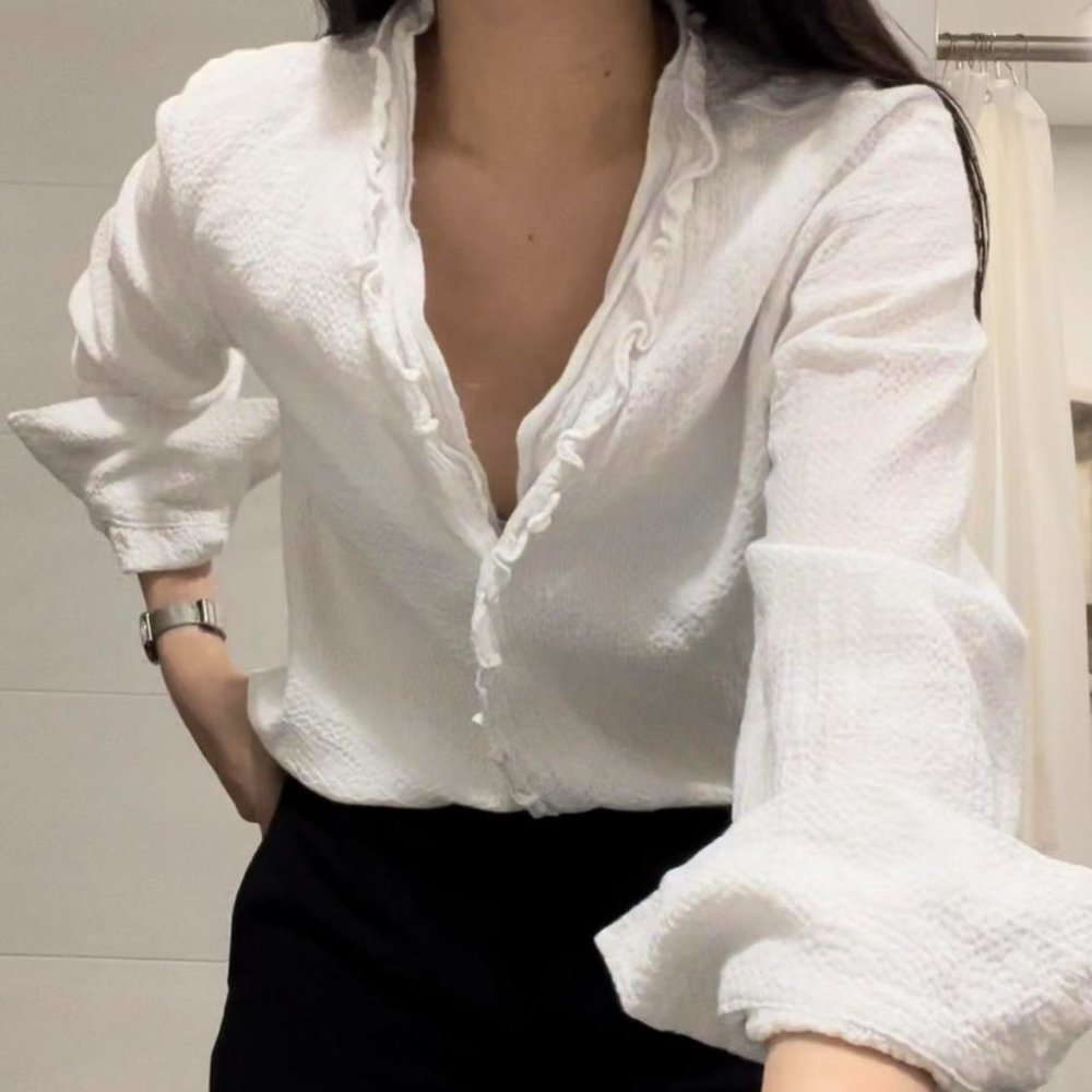 White Parisian Low Neckline shirt - sold